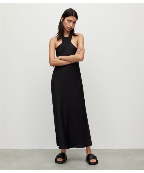 「ALLSAINTS」 ノースリーブワンピース 6 ブラック レディース_画像6