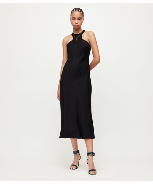 「ALLSAINTS」 ノースリーブワンピース 6 ブラック レディース_画像8