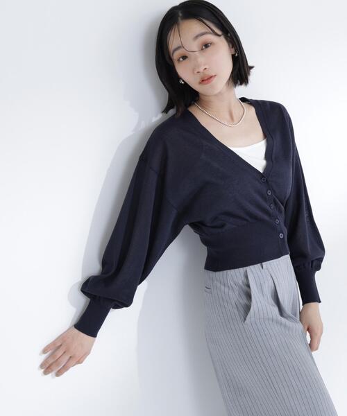 カーディガン 「ちょうど、いい服」さらりと、涼しげ麻混カーディガン レディースの画像