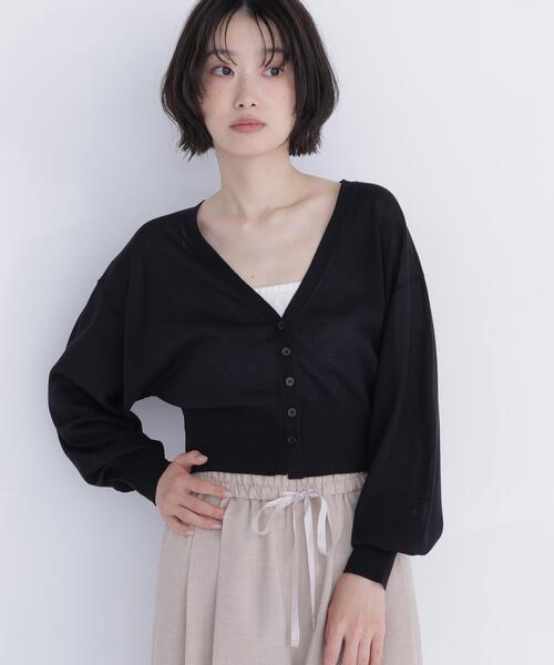 カーディガン 「ちょうど、いい服」さらりと、涼しげ麻混カーディガン レディースの画像