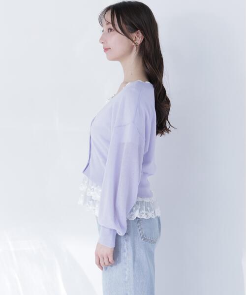 カーディガン 「ちょうど、いい服」さらりと、涼しげ麻混カーディガン レディースの画像