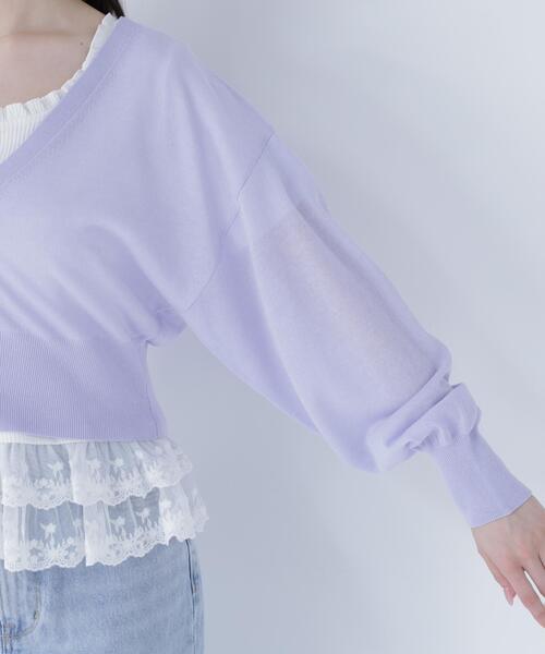 カーディガン 「ちょうど、いい服」さらりと、涼しげ麻混カーディガン レディースの画像