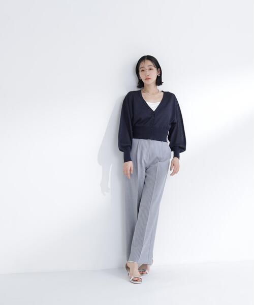 カーディガン 「ちょうど、いい服」さらりと、涼しげ麻混カーディガン レディースの画像