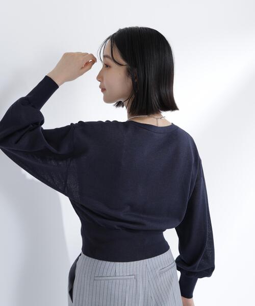 カーディガン 「ちょうど、いい服」さらりと、涼しげ麻混カーディガン レディースの画像