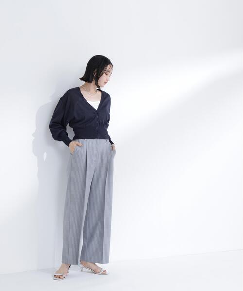 カーディガン 「ちょうど、いい服」さらりと、涼しげ麻混カーディガン レディースの画像