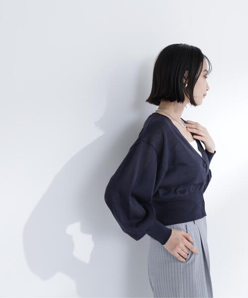 カーディガン 「ちょうど、いい服」さらりと、涼しげ麻混カーディガン レディースの画像