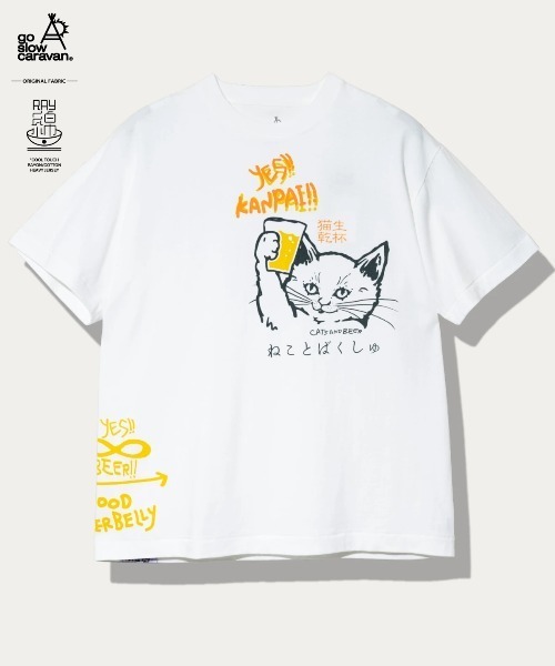 新品未使用！希少★NISMOメカニック猫Tシャツ go slow caravan（ゴースローキャラバン） tシャツ RAY綿 猫と麦酒 TEE