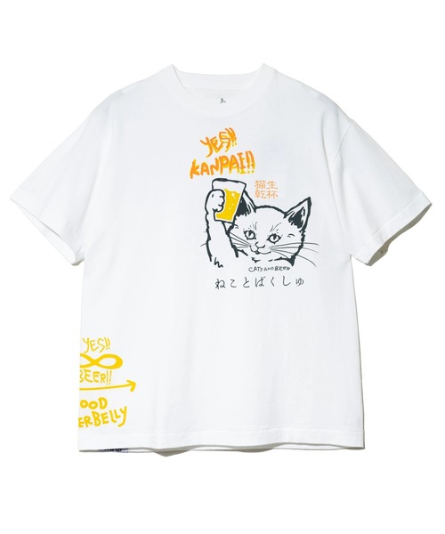 go slow caravan（ゴースローキャラバン） tシャツ RAY綿 猫と麦酒 TEE
