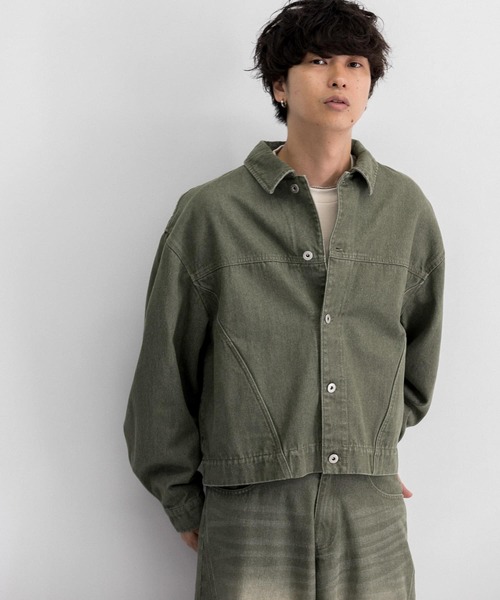 「SENSE OF PLACE by URBAN RESEARCH」 デニムジャケット MEDIUM グリーン メンズ_画像9