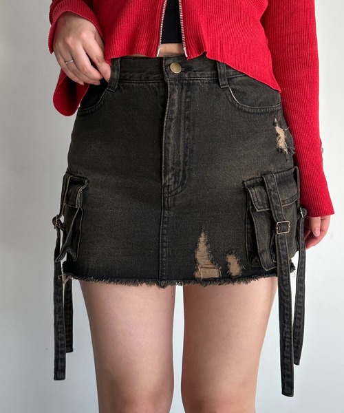 「apres jour mignon」 ミニスカート X-LARGE ブラック レディース_画像6