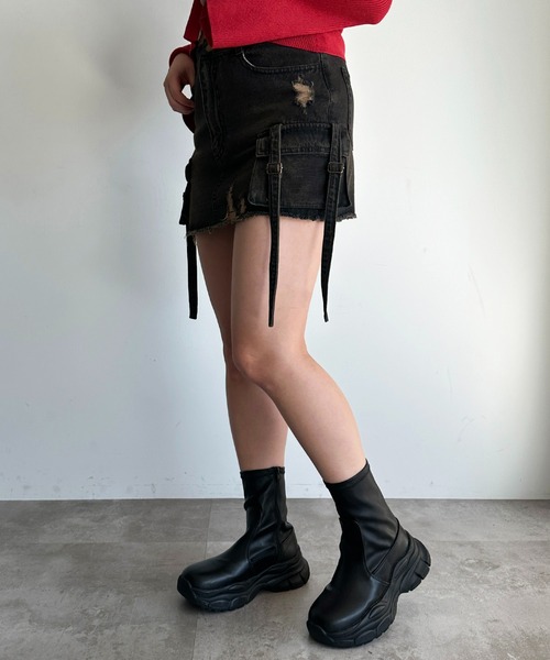 「apres jour mignon」 ミニスカート X-LARGE ブラック レディース_画像8