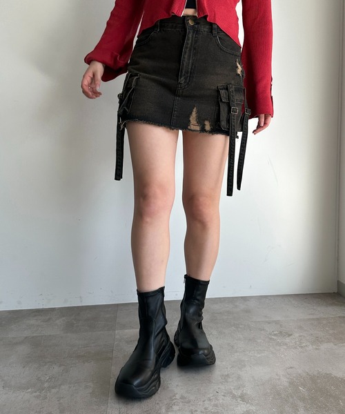 「apres jour mignon」 ミニスカート X-LARGE ブラック レディース_画像9