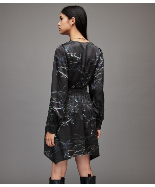 「ALLSAINTS」 長袖ワンピース 6 ブラック レディース_画像6