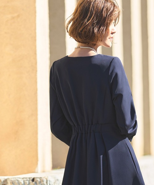 「RUIRUE BOUTIQUE」 長袖ワンピース L ネイビー レディース_画像5