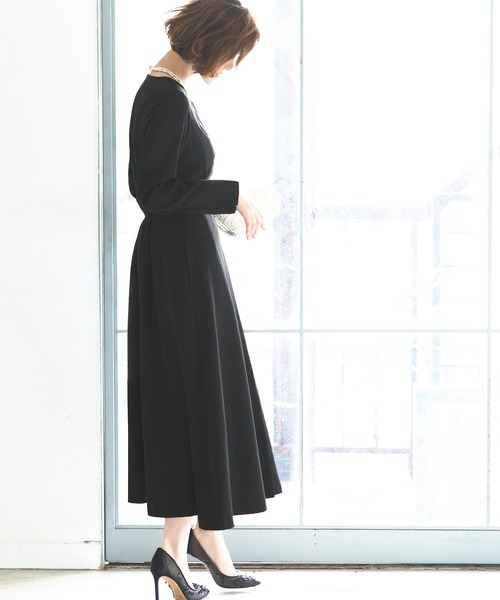 「RUIRUE BOUTIQUE」 長袖ワンピース L ネイビー レディース_画像8