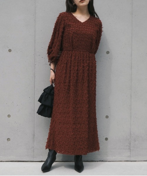「kaene」 7分袖ワンピース 38 ブラック レディース_画像3