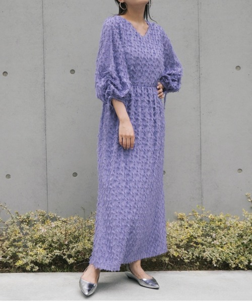 「kaene」 7分袖ワンピース 38 ブラック レディース_画像7