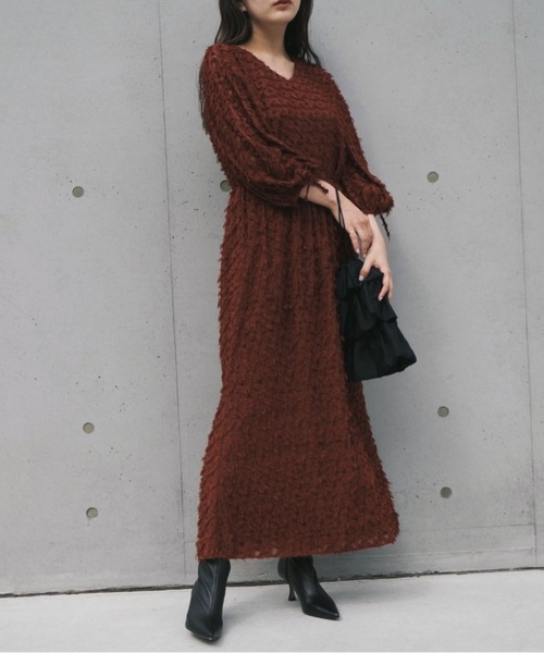 「kaene」 7分袖ワンピース 38 ブラック レディース_画像8