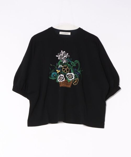 SUPER HAKKA（スーパーハッカ） tシャツ 野花のバスケット刺繍ドルマン