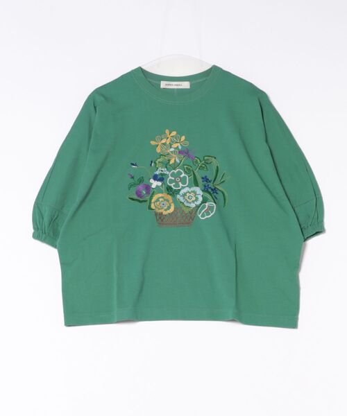SUPER HAKKA（スーパーハッカ） tシャツ 野花のバスケット刺繍ドルマン