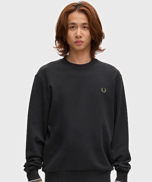FRED PERRY ブラック クルーネック トレーナー M スウェット 黒 FRED PERRY（フレッドペリー） トレーナー スウェット 「ZOZO