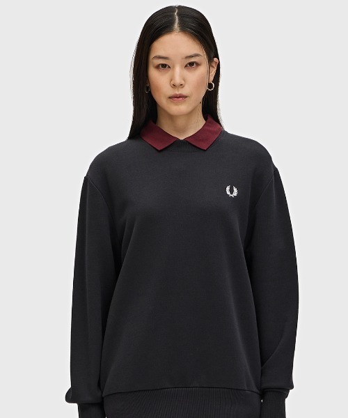 FRED PERRY ブラック スウェット M FRED PERRY トレーナー スウェット Crew Neck Sweatshirt