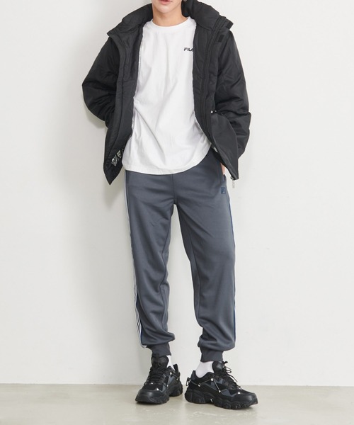 FILA（フィラ） パンツ ブランド ロゴ ライン入り ジャージ ジョガー