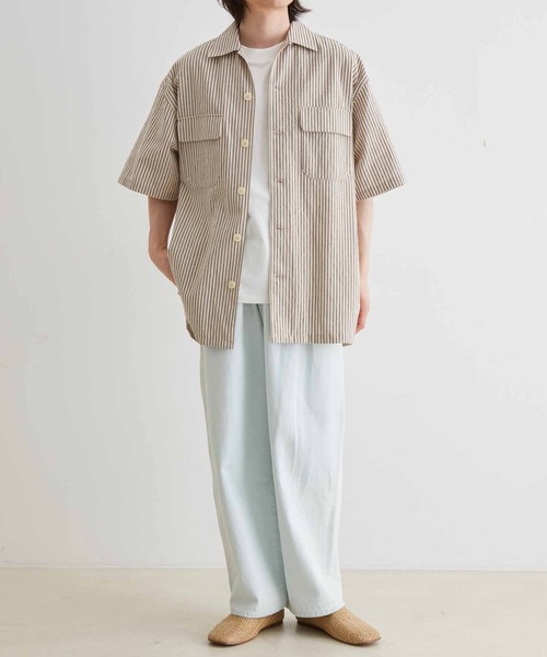値札付新品 Sporty&Rich ストライプシャツ 男女兼用 M 羽織にも ONCILY シャツ HEART EMBROIDERY STRIPE SHIRT / ハート刺繍