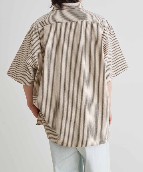 スペイン発送 MANGO ストライプ柄リネン混シャツドレス 今季新作 リネン混ストライプ柄シャツ - 青色/白色 | ZARA Japan / 日本