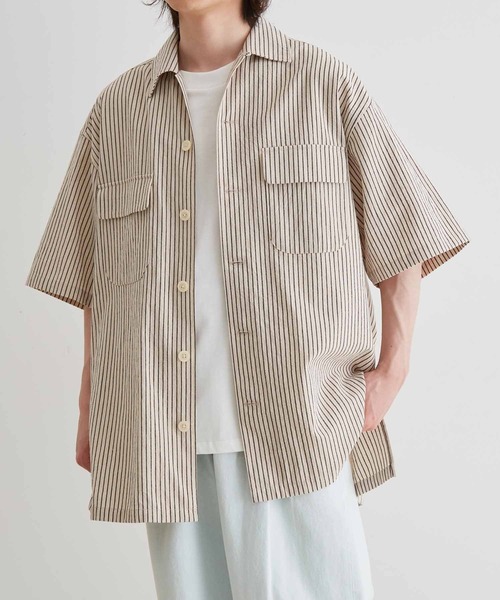ADAM ET ROPÉ ホワイト 半袖シャツ ADAM ET ROPE' 「ADAM ROPE'」 半袖シャツ M ホワイト メンズ