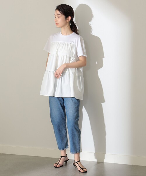 デミルクスビームス　tシャツ コンビ ティアード プルオーバー レディース Demi-Luxe BEAMS tシャツ コンビ ティアード プルオーバー