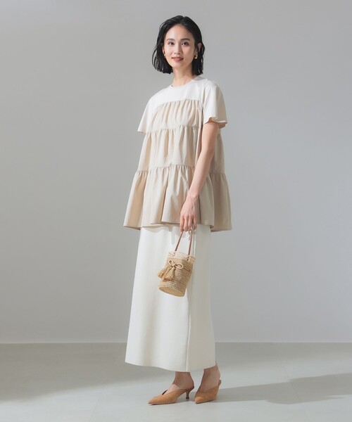 【新品】Demi-Luxe BEAMS コンビ ティアード プルオーバー Demi-Luxe BEAMS tシャツ コンビ ティアード プルオーバー