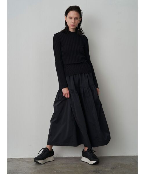 ELENDEEK エレンディーク パネルプリーツスカート チュールスカート 期間限定10%OFF】ELENDEEK エレンディーク CURVE LINE TULLE SK