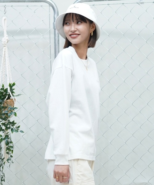 ルーカ ロンT レディース RVCA BE044053 ホワイト 白 グレー 長袖Tシャツ オーバーサイズ ゆったり カジュアル ストリート プリント グラフィック ワンポイント RVCA ルーカ ロンT レディース BE044053 ホワイト 白 グレー