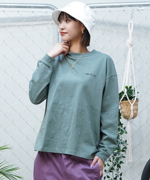 RVCA ルーカ レディース 長袖 Tシャツ シンプルロゴ ロンT BF043-050 RVCA tシャツ RVCA/ルーカ ロンT 長袖 バックプリント オーバー
