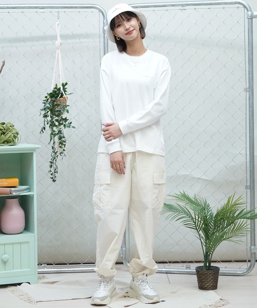 RVCA ルーカ 長袖 Tシャツ レディース ロンT ショート丈 ワンポイント BE044-050 RVCA ルーカ 長袖 Tシャツ レディース ロンT ショート丈 ワン