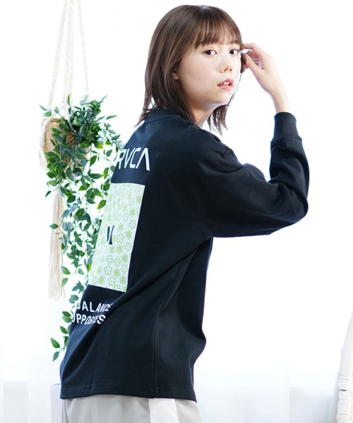 RVCA ルーカ 長袖 Tシャツ レディース ロンT ショート丈 ワンポイント BE044-050 RVCA ルーカ 長袖 Tシャツ レディース ロンT ショート丈 ワン