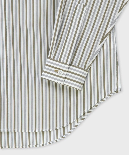 Paul Smith シャツ ロンドンストライプ バンドカラーシャツ