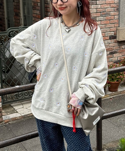 トレーナー スウェット 「HELLO.SANFRANCISCO/ハローサンフランシスコ」配色ステッチオーバースウェット レディース メンズ HELLO.SANFRANCISCO トレーナー スウェット 「HELLO