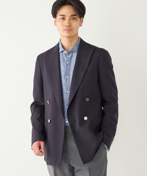 スーツ ジャケット SHIPS Colors:「手洗い可能」ダブルブレスト  