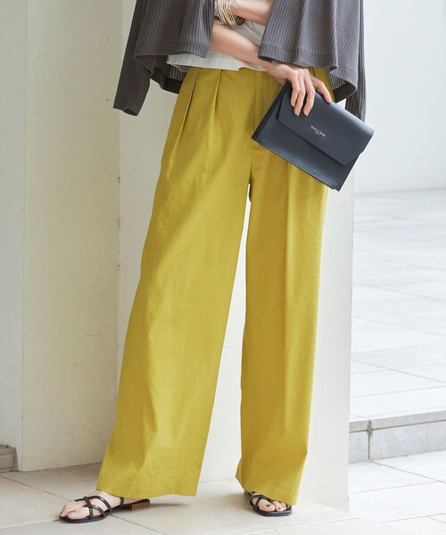 自由区 パンツ 「セットアップ対応・洗える」リネンビスコース