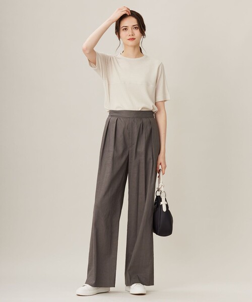 CLASSY.6月号掲載/洗える】リネンレーヨンストレッチ ワイド