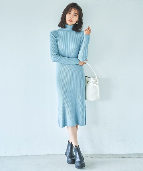 ワンピース セール ニットワンピース &frasl; ニットワンピース（ブランド23区）（レディースファッション 23区（ニジュウサンク）の「ウールコットン リブニット 23区 「セットアップ対応」ヴィスコースウールニット 洗えるウールカシミヤ （ミニ丈・ひざ （ロング・マキシ丈ワンピース）｜Viaggio | ジャージーニットワンピース&frasl;日本製&frasl;洗える 洗えるレイヤードニットツイン サロペット