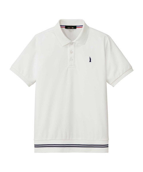 ピンメッシュ半袖ポロシャツ (MENS)/ホワイト ホワイト】ピンメッシュ半袖ポロシャツ (MENS)