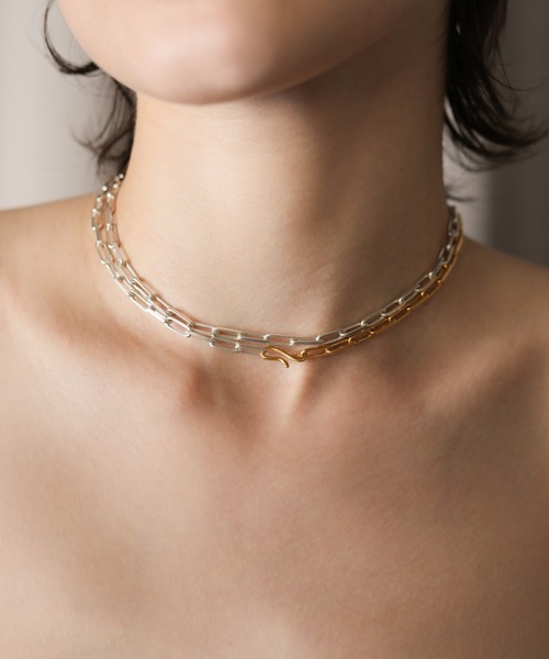 ネックレス SILVER925 グリッドネックレス レディース メンズの画像