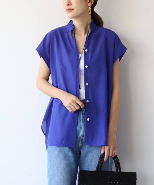 MICA&DEAL ブラウス シャツ フリルカラースキッパーブラウス