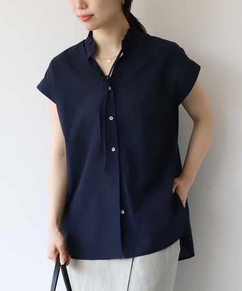 MICA&DEAL ブラウス シャツ フリルカラースキッパーブラウス