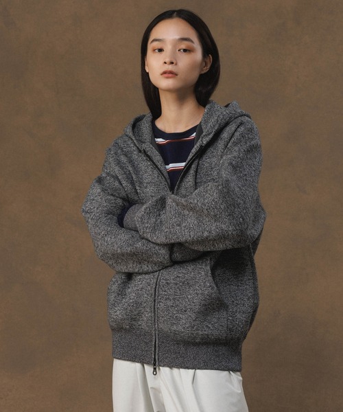 ADAM ET ROPE'（アダムエロペ） パーカー 杢スウェット ニットZIP