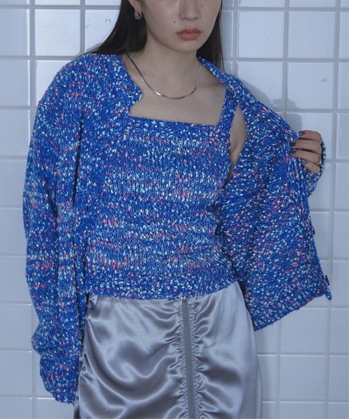 新品 【洗える】 ウール混 カラーネップ ニット セーター