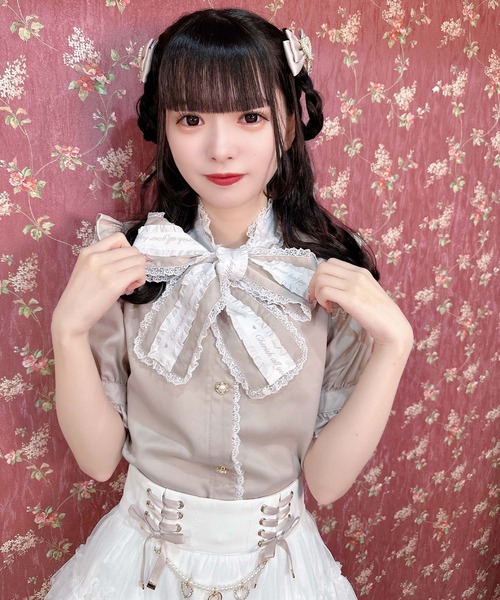 ROJITA ブラウス ROJITA ブラウス シャツ ロゴテープボウタイブラウス レディース